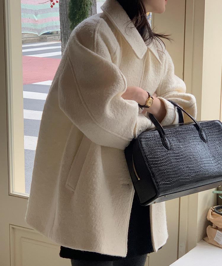 미뉴에트 [단독/울 70%] Wies half coat (2color)