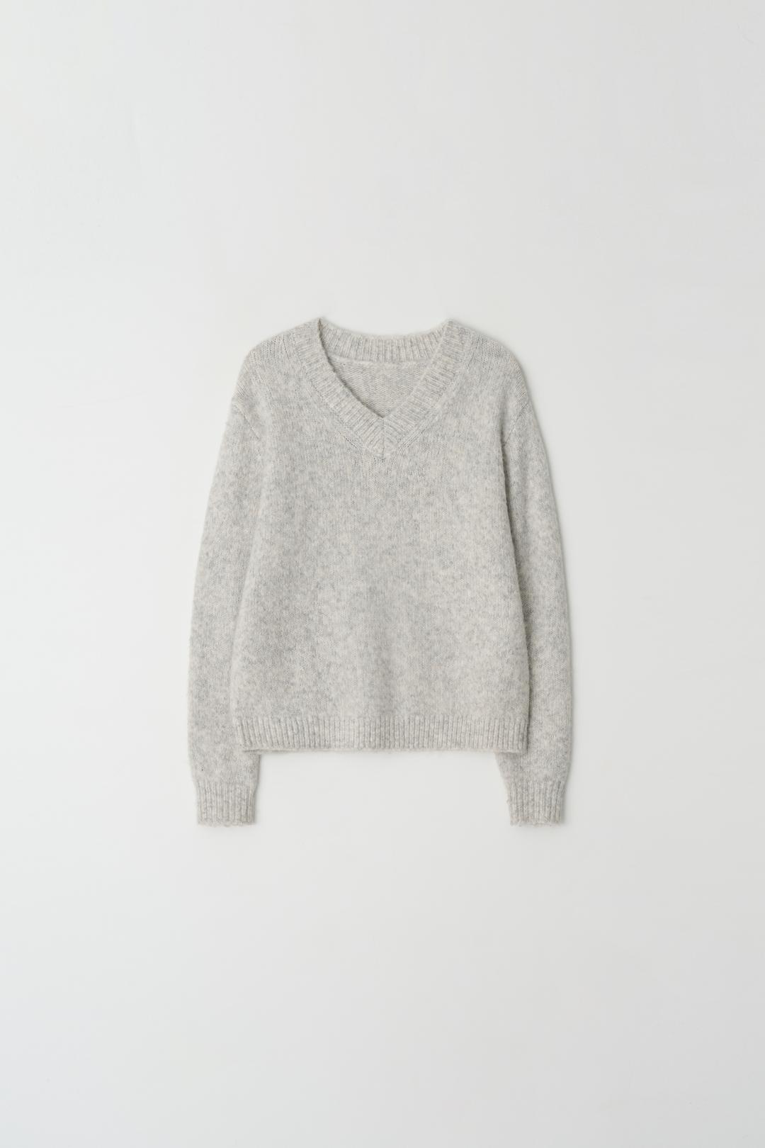 melange alpaca knit (snowgrey)