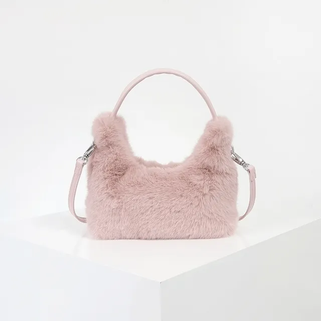 (빠른출발) 포일 겨울 미니 털가방 토트 크로스 페이크퍼 가방