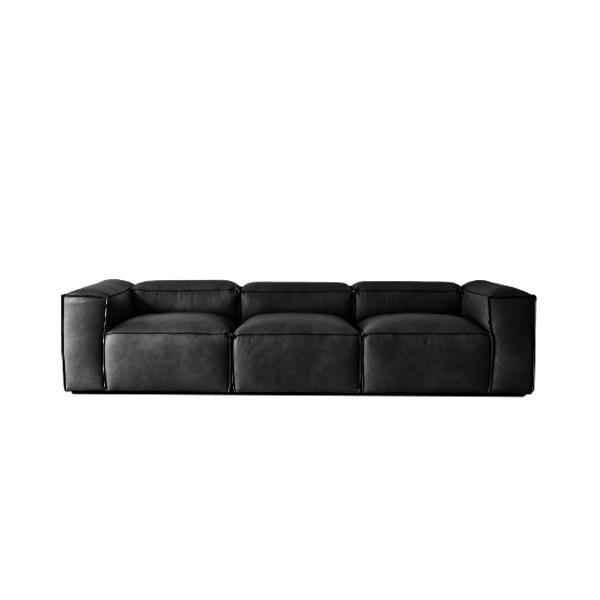 RACHEL 4 seater Leather Black