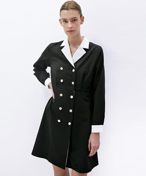 카라 셔츠 블랙 원피스_Collar Shirts Black OP