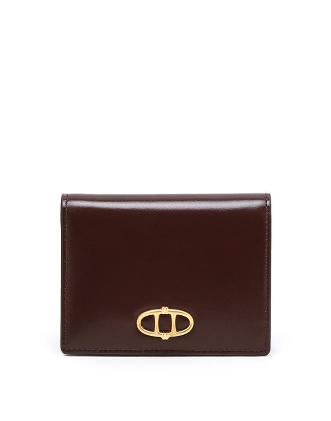 DOUBLE A BURGUNDY BOTTALATO MIRROR HALF-WALLET