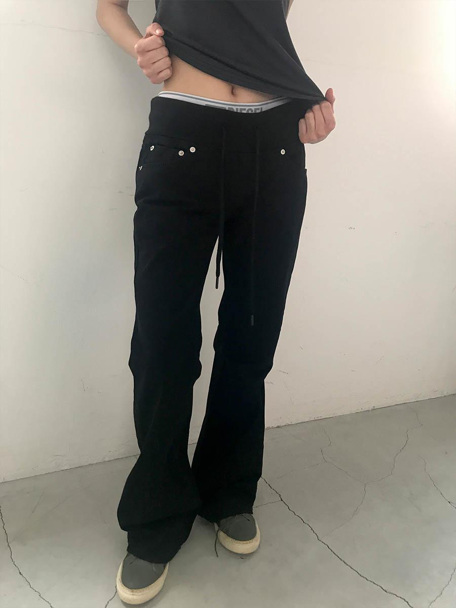 Low banding cotton pants