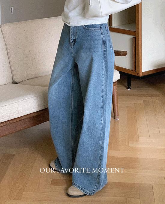 메리어라운드 [ofm] 에브리시즌 맥시 와이드 팬츠 (denim pants)