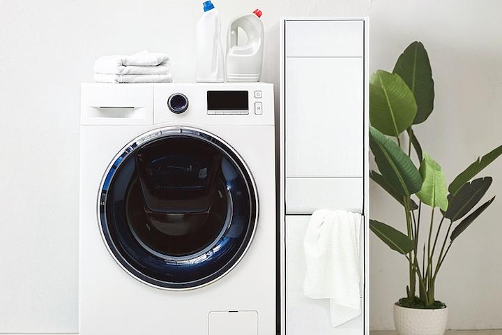 E0자재 스탠드형 틈새 2단 분리수거함 빨래바구니 세탁바구니