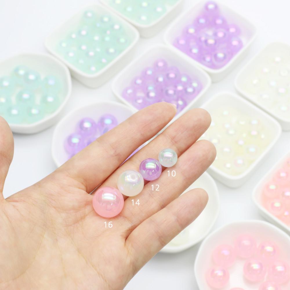 젤리컬러 오로라 코팅구슬 8mm-16mm (20g) 비즈공예 키링 목걸이 팔찌만들기 재료