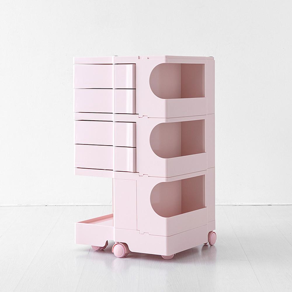 BINGEURI 회전서랍 트롤리 4단 핑크 : 마켓비 공식스토어