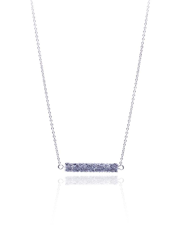 다크 퍼플 크리스탈 바 목걸이