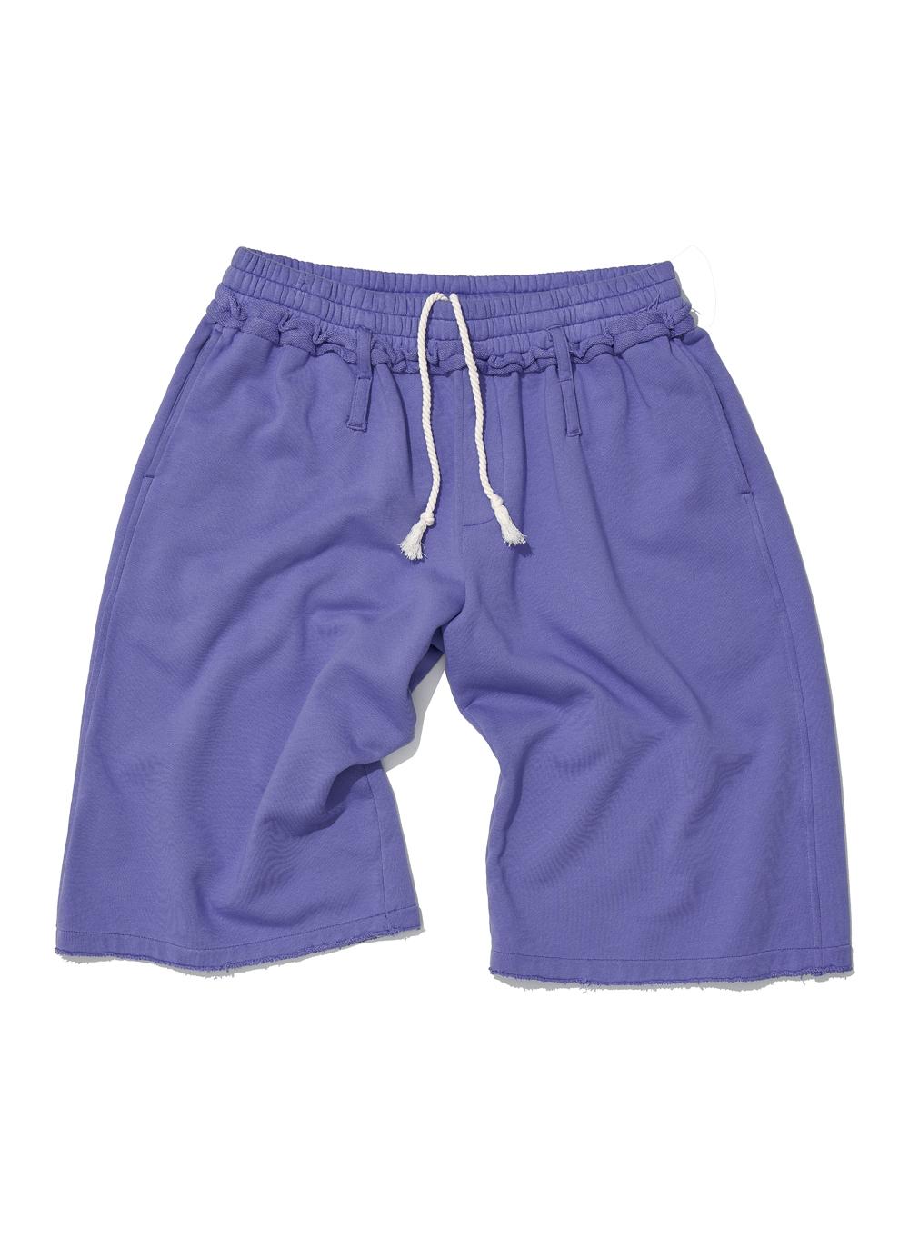 [WOMEN] CUT-OFF WASHED TERRY BERMUDA SHORTS_LAVENDER