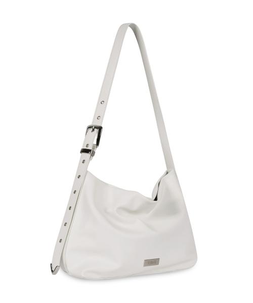 Punching Belt Strap Shoulder Bag - Ivory