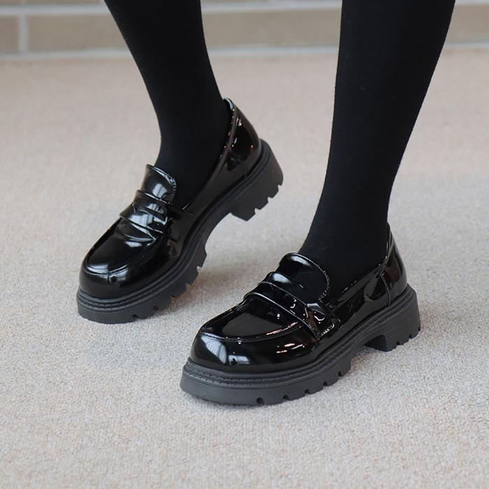 바닐라슈 포킨스 초경량 베이직 통굽 로퍼슈즈(4cm) 페니