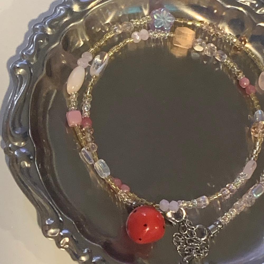 (키치앤피피) caramel strawberry 체코비즈 목걸이