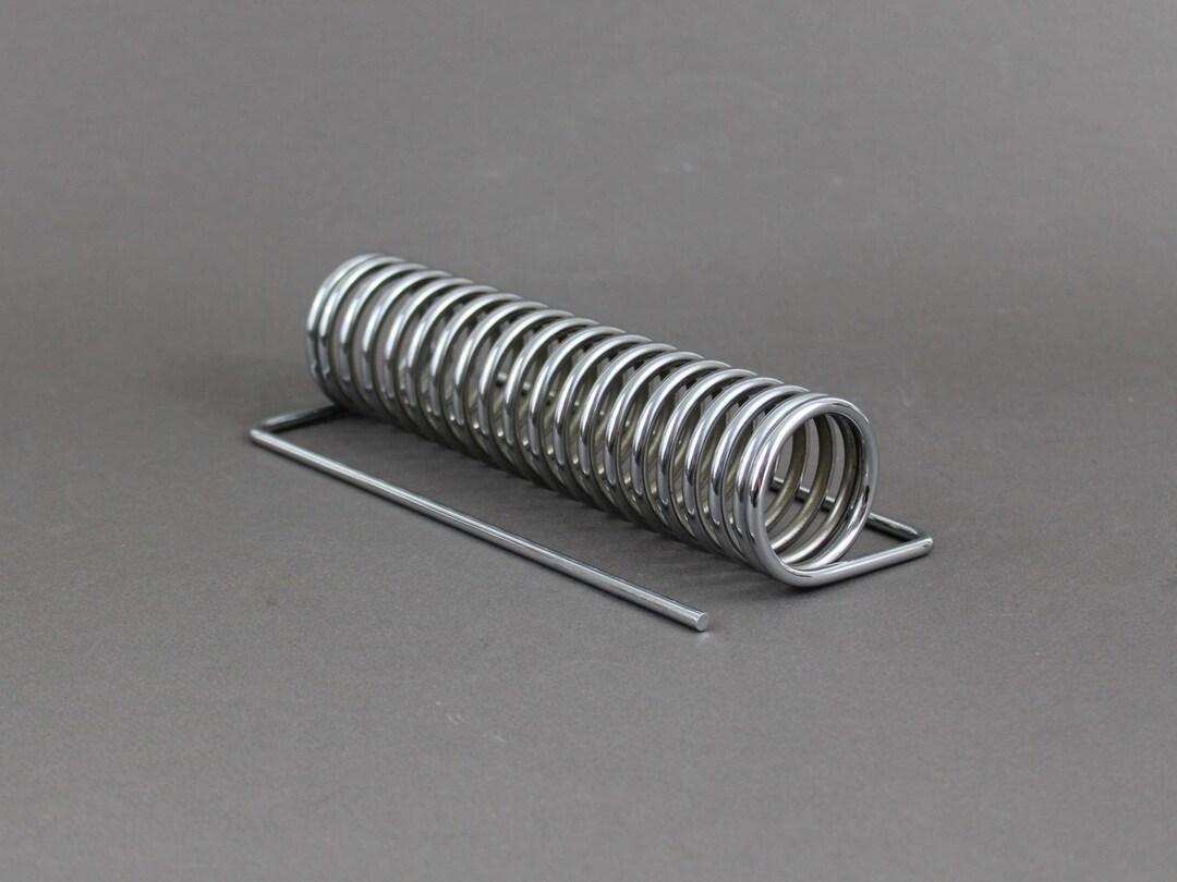 Vintage 1960s YONEL LEBOVICI letter holder, Steel desk organizer, Series "The Springs", French designer