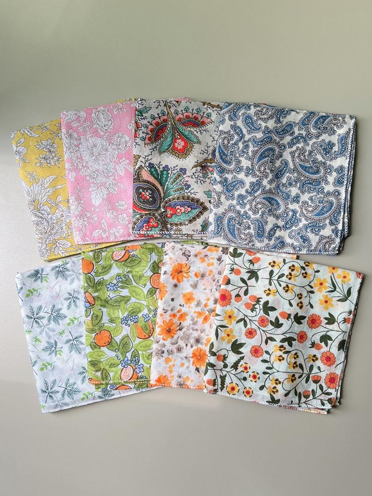[1+1] 플라워 페이즐리 아사면 가제 손수건