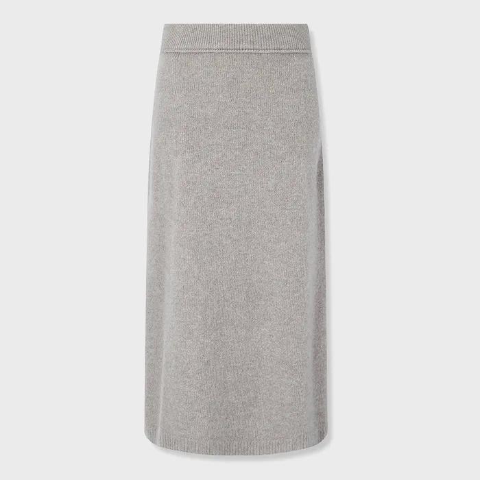 백 슬릿 니트 롱 스커트_그레이 7215450903