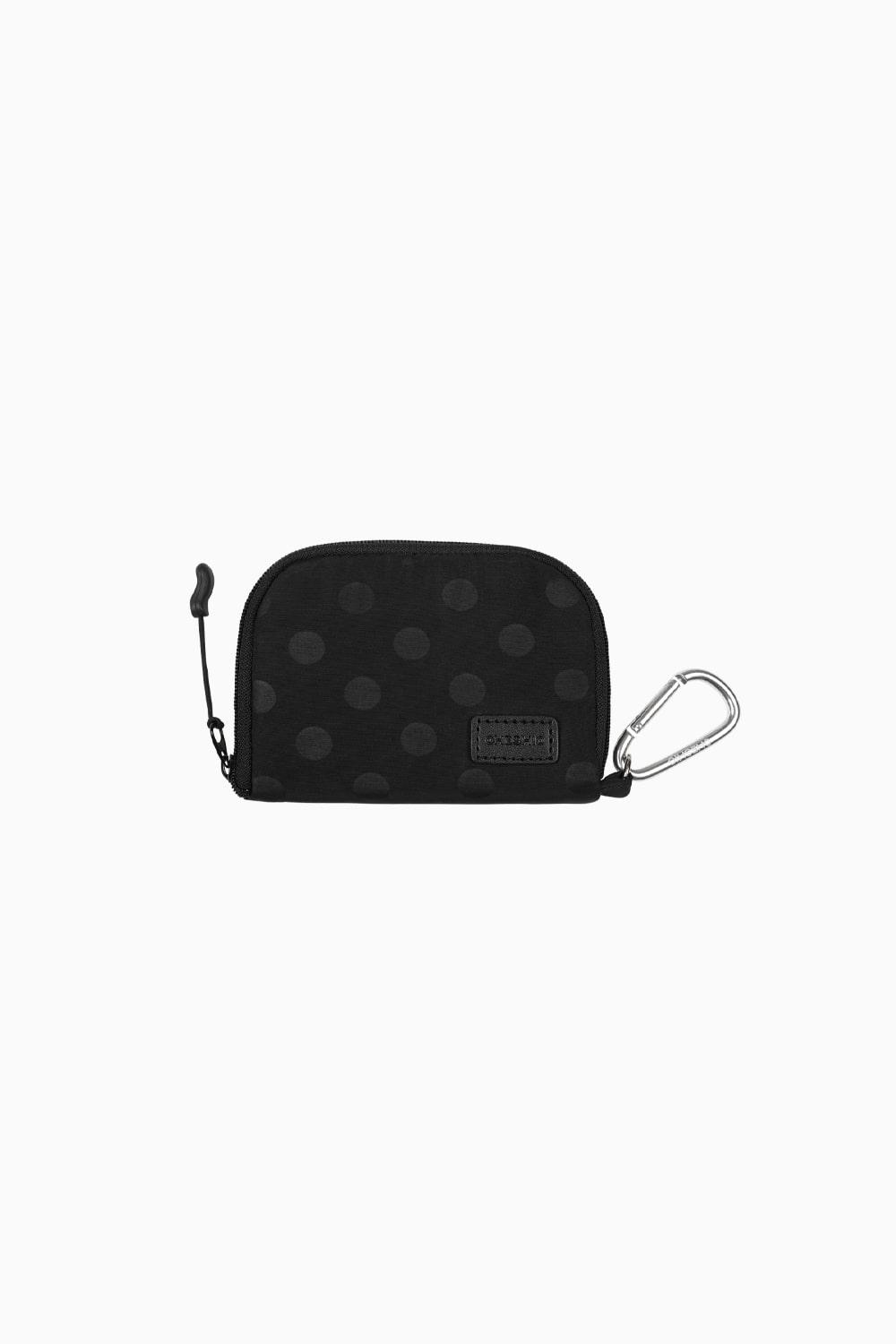 DOT ZIPPER CARD WALLET, BLACK