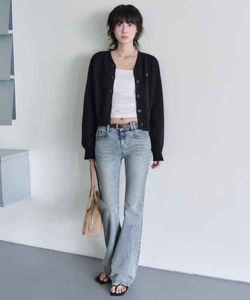 Signature Slim Low Rise Flared Jeans DCWPT006LBlueB