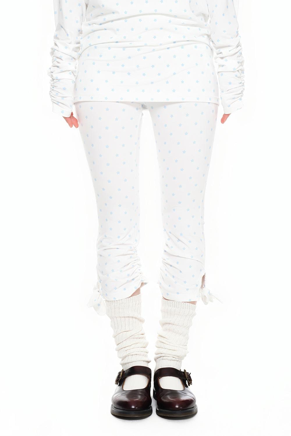 Ribbon-Tie Cropped Leggings_Star white_10.2예약배송