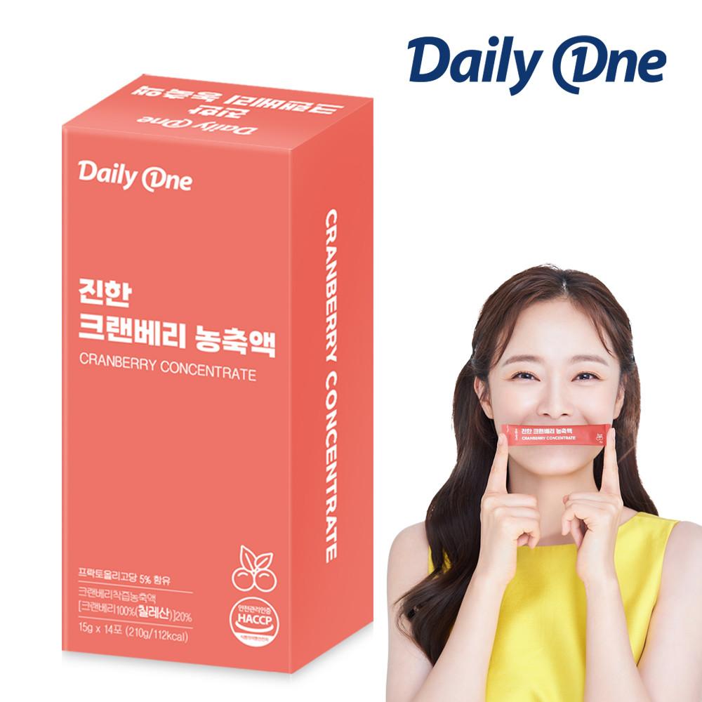 데일리원 진한 크랜베리 농축액 액상 스틱 엑기스 진액 15g X 14포
