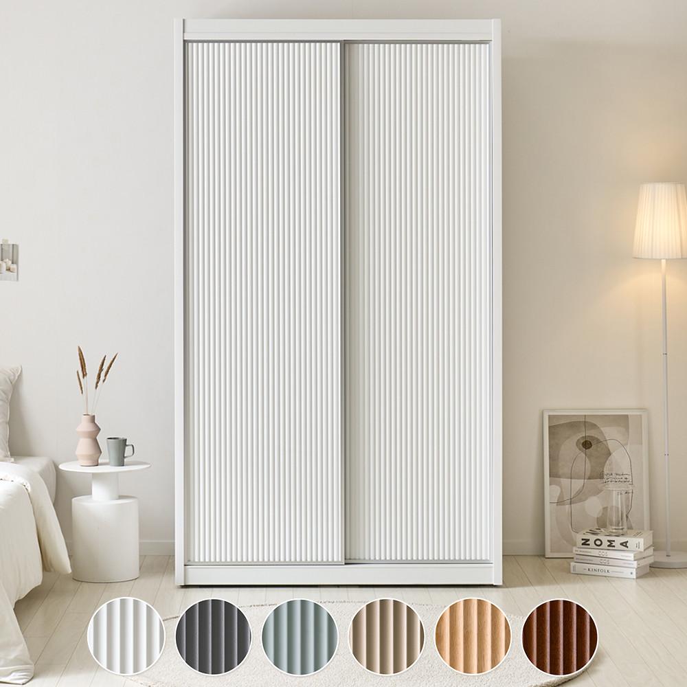 슬라이딩쿠페 올 템바보드 옷장 2통 이불장+선반장 122cm (6color)