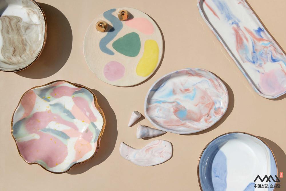 서울 디자인 마블링 도자기 2종 원데이 클래스 공방 커플 데이트
