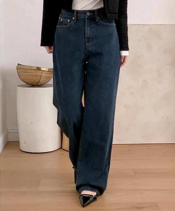 [S-XL][가을] 카렌 인디고 데님 와이드 팬츠