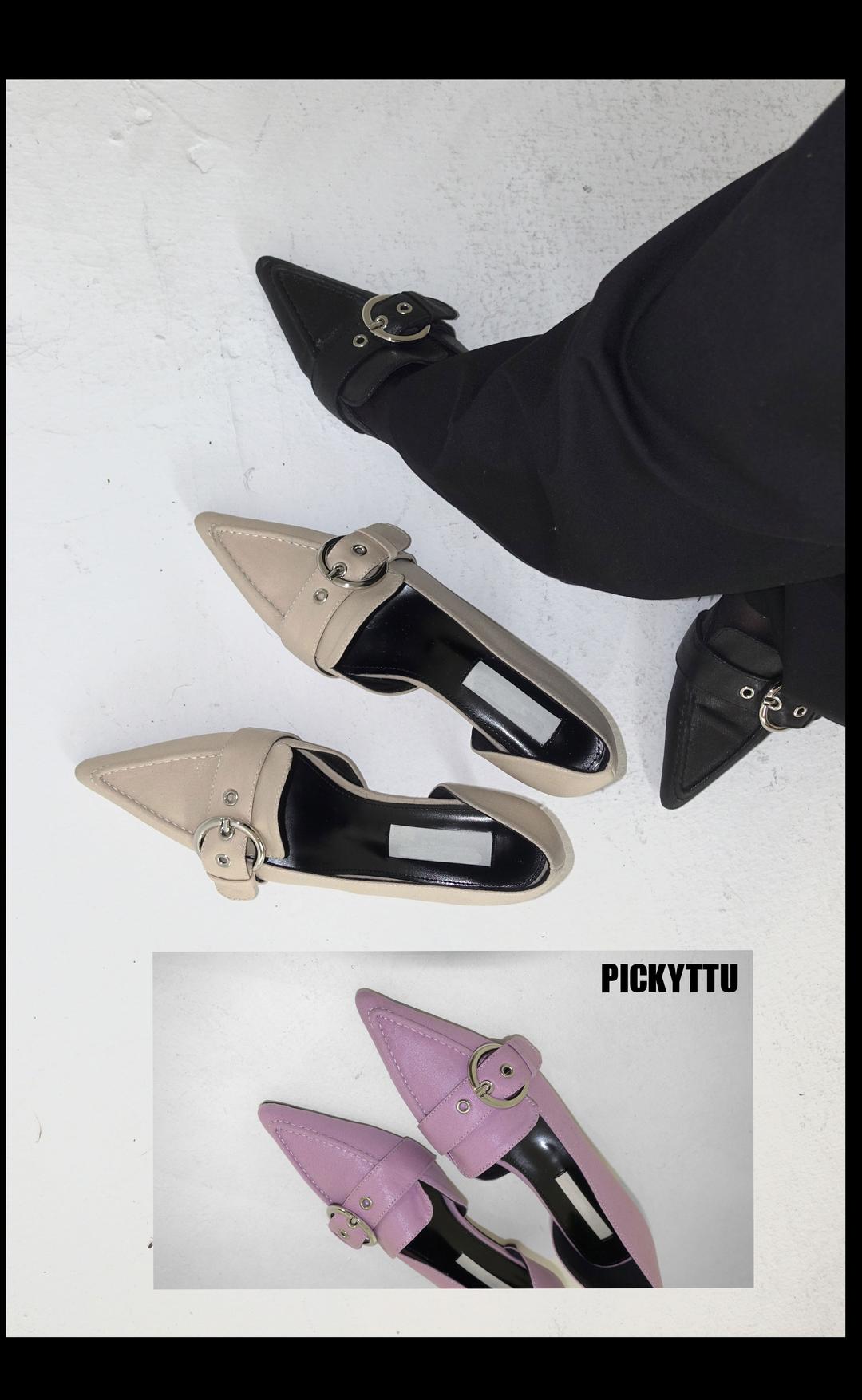 레노 실버버클 스틸레토 힐