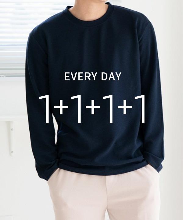 [1+1+1+1] 버블 무지 링클프리 긴팔 티셔츠