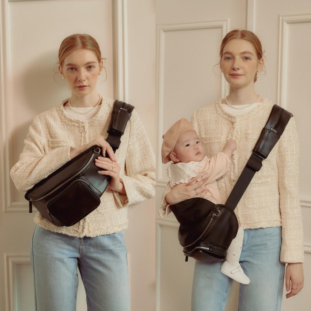 아기띠 힙시트 출산 국민 미카 허그 슬링 백  사이드 휴대용 신생아 허리조절