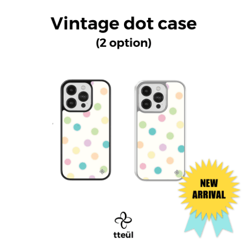 [글라스 / 실버 범퍼] 빈티지 도트 케이스 (2 option / 2 type)