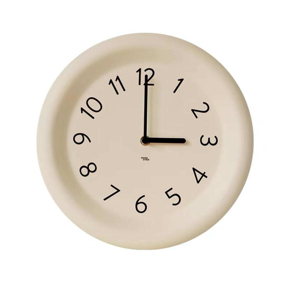 북유럽 인테리어 베이지 크림 심플 모던 장식 원형 벽시계