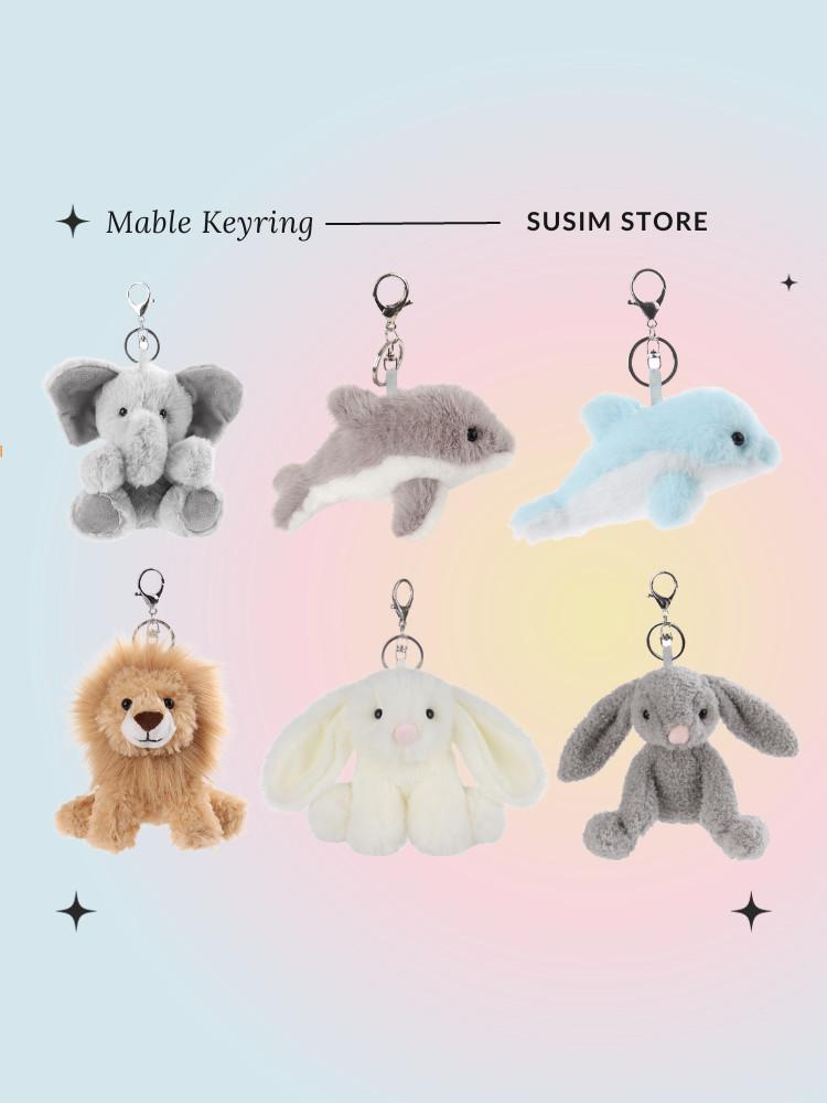 수심 Marble Keyring(9 Type) 마블 키링 동물 토끼 돌고래 코끼리 코알라