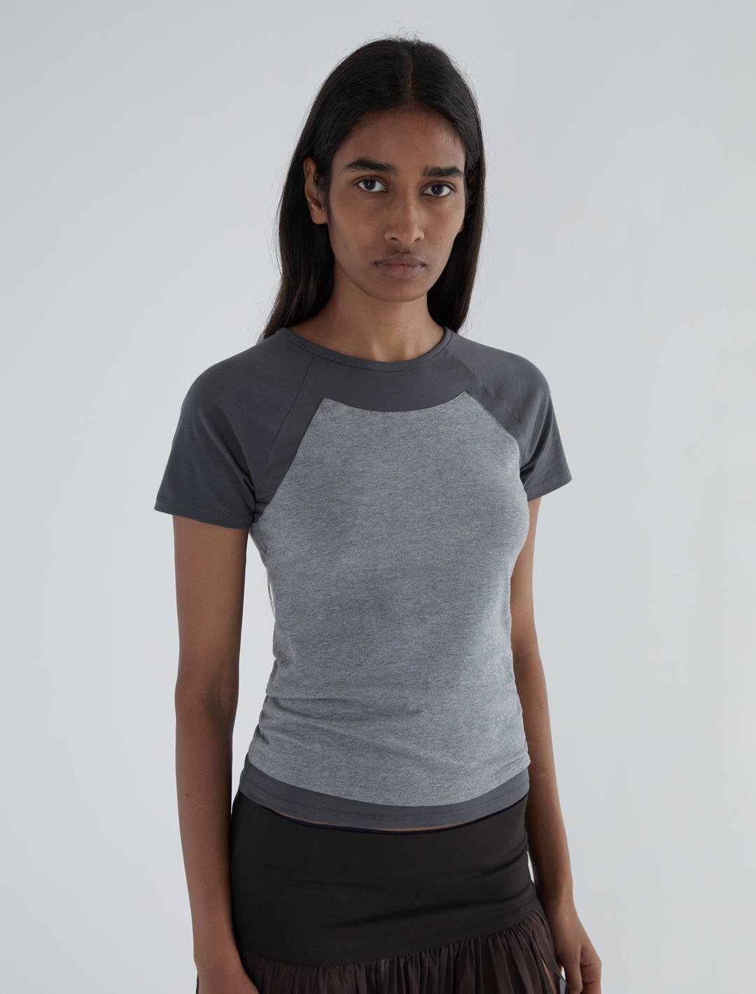 PUKA-Stretchy organic cotton T-shirt with raglan sleeves