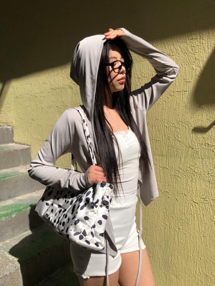 후드랩 숄 가디건 티셔츠(3cols)