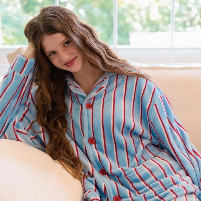 [uni] 플러피 극세사 커플 긴팔 수면 잠옷 상하세트