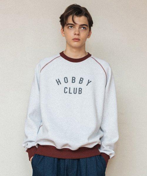 [기모VER]HOBBYCLUB 래글런 스웨트셔츠_버건디