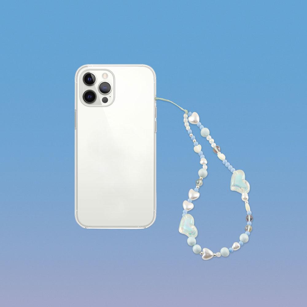 Frozen Phone Strap clear blue
