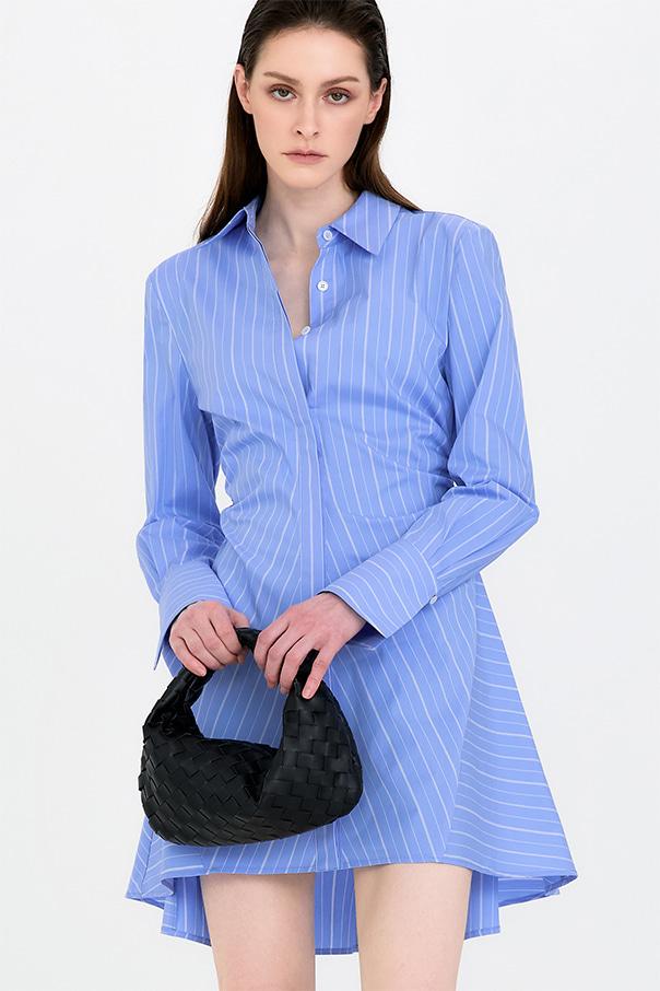 셔링 셔츠 원피스 - 블루스트라이프
