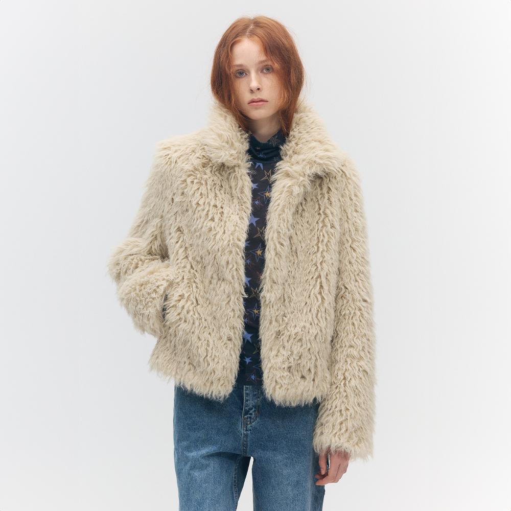 FAUX FUR JACKET_beige