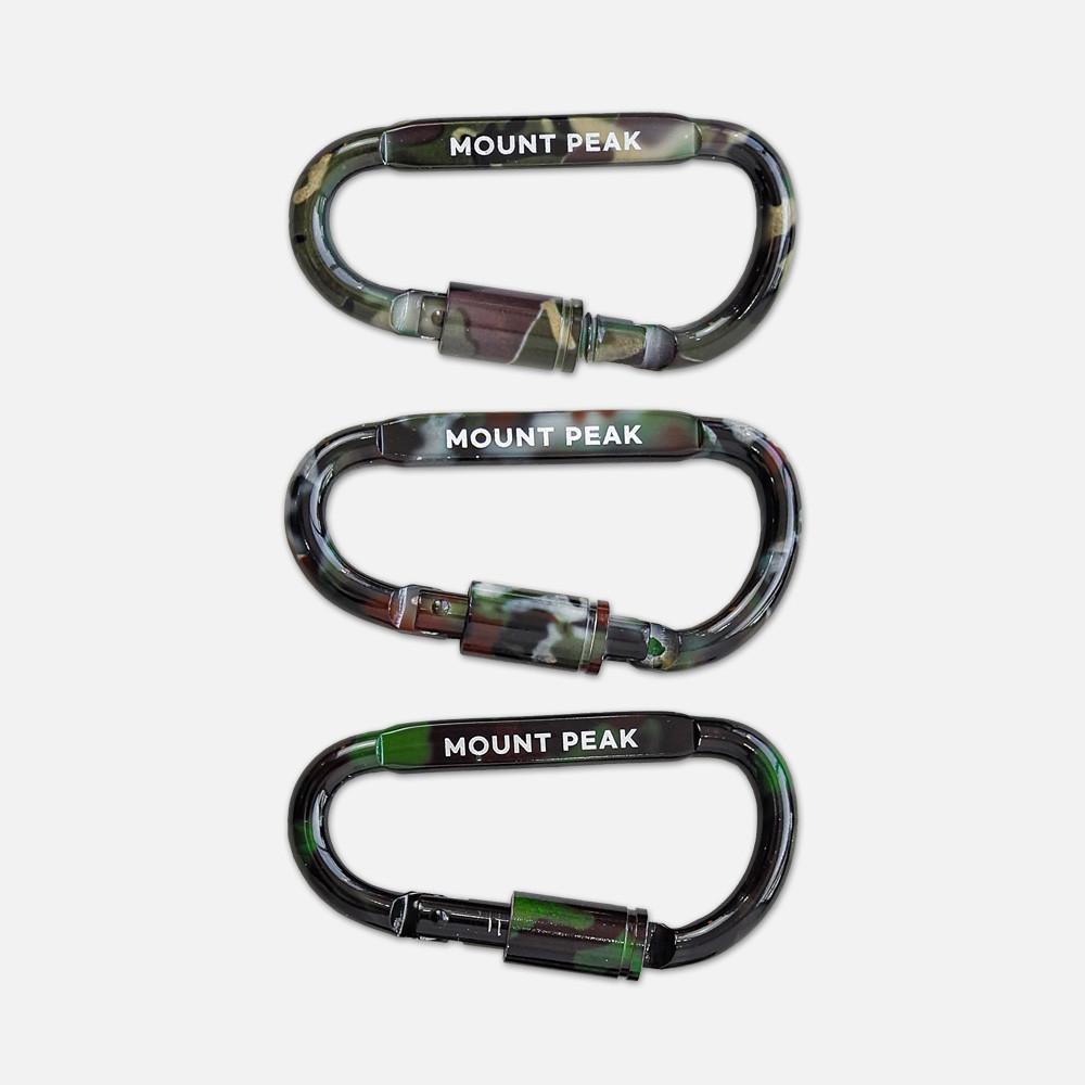 마운트피크 캠핑 대형 멀티캠 카라비너 랜덤 3set 알루미늄 밀리터리 경량 고강도