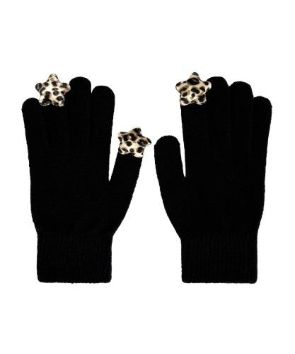 스타 울 장갑 [블랙 레오파드]