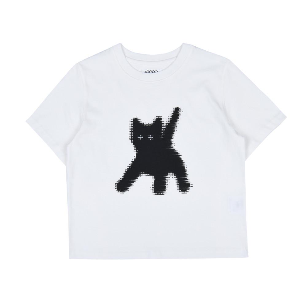 [aeae] FLASHED CATS EYE CROP T-SHIRTS (White) 플래쉬드 캣츠아이 크롭 티셔츠