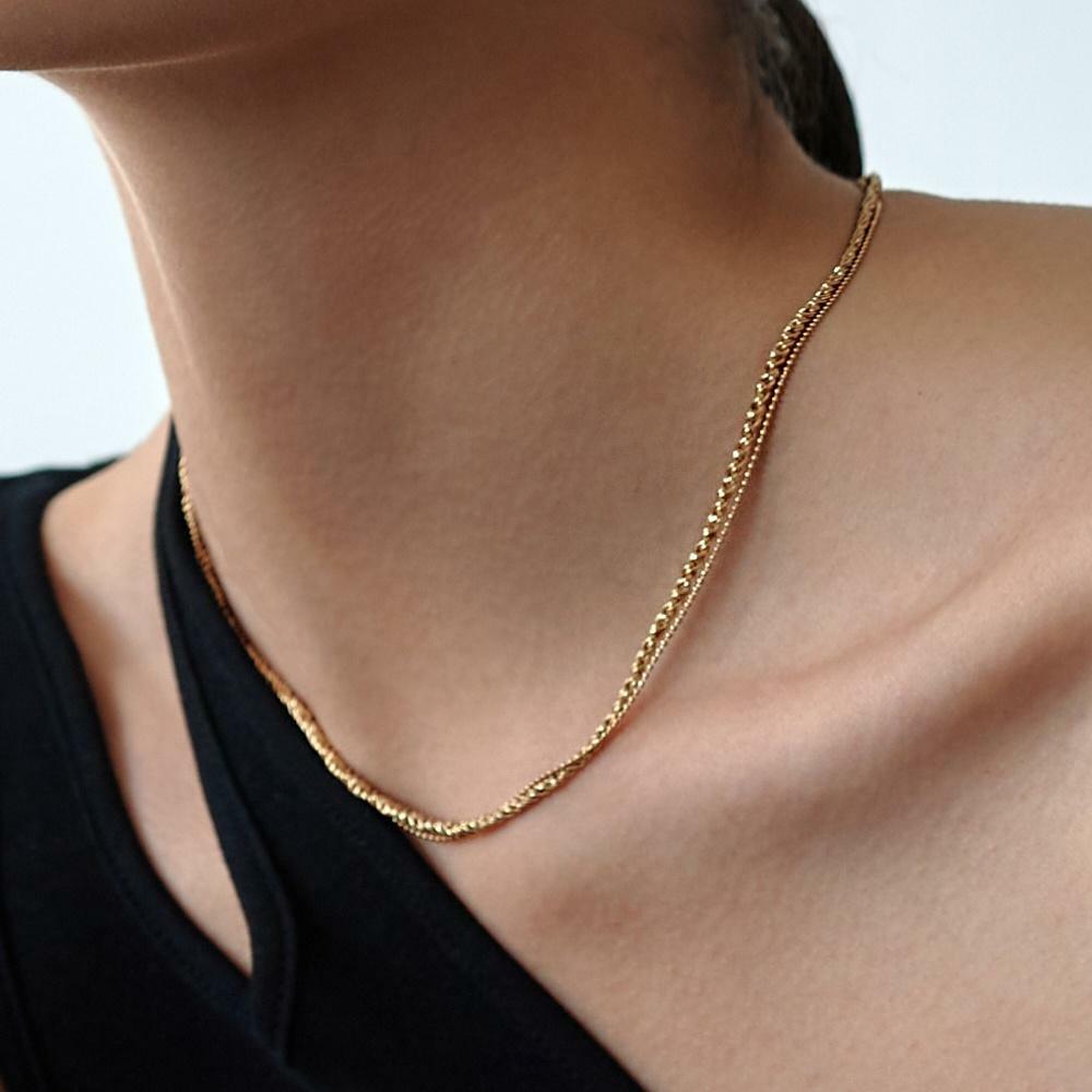 Double rope necklace(Gold)