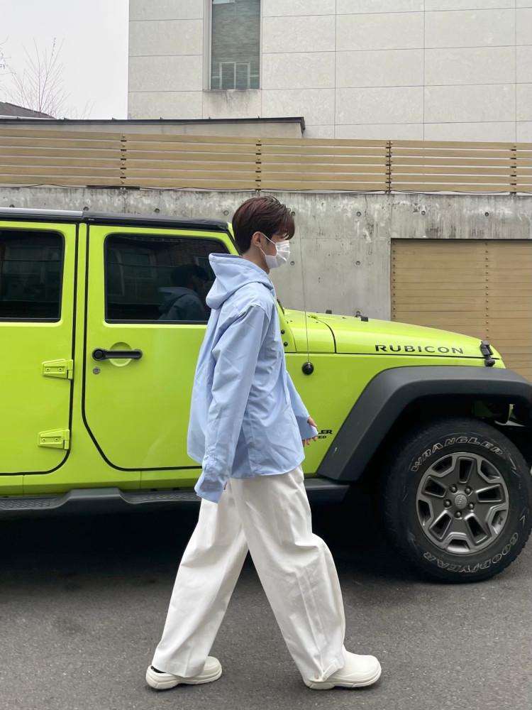 Macaron hood warmer shirts - 남자 소라 블랙 후드 스트링 셔츠 : 센트마켓