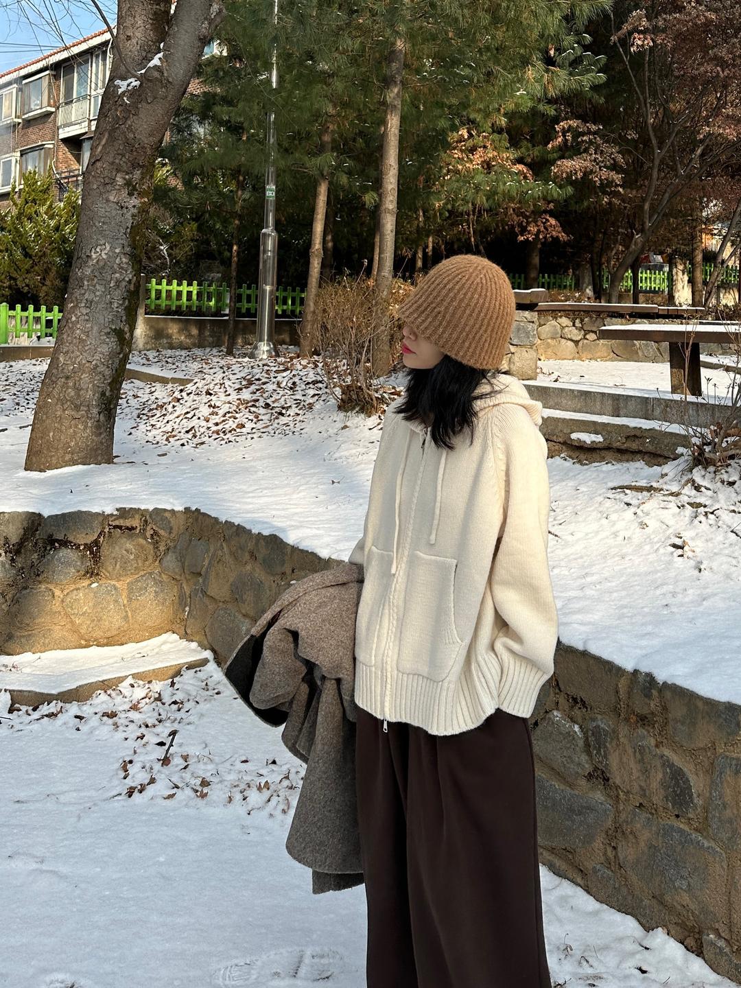 신시 Basic two-way knit hoodie zip-up / 투웨이 니트 후드 집업
