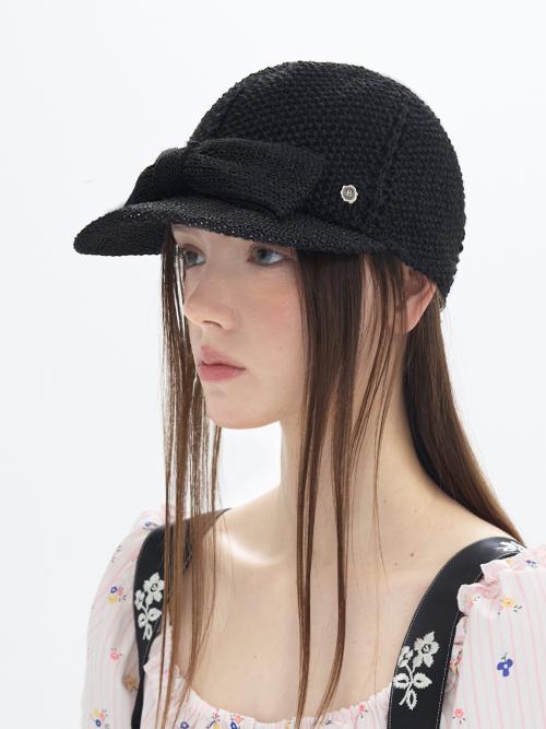 버니 니팅 캡 - 블랙