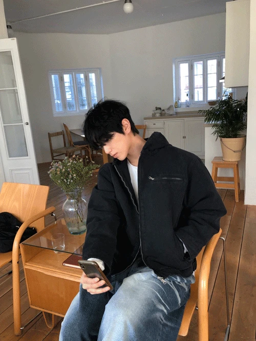 [up to -80%] [Vague Pick!] Work hood padded jumper (2color)