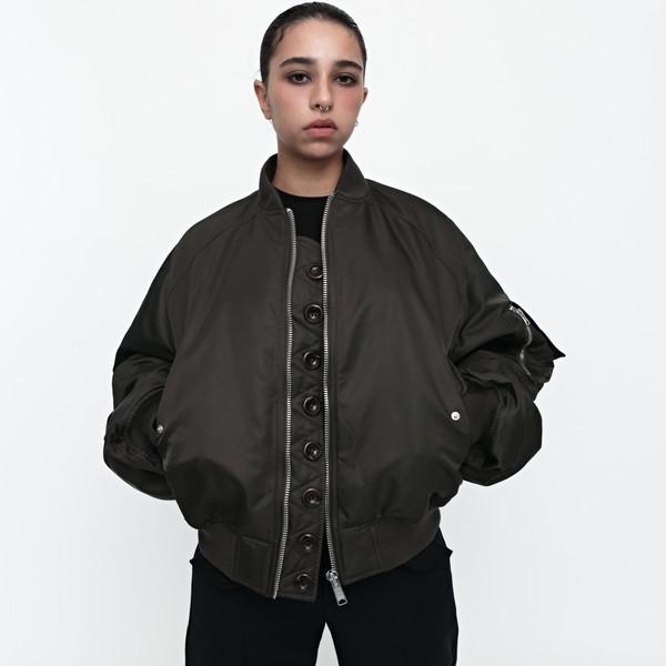 BUTTON BOMBER JACKET (KHAKI) REORDER 11/28 순차 발송