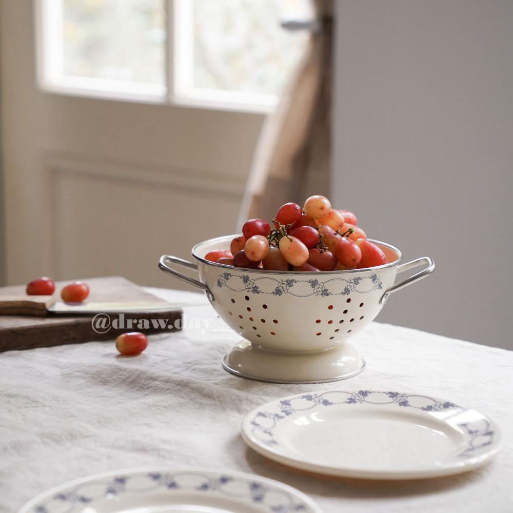 드로우데이 로즈 콜랜더 채반 법랑 소쿠리 콜렌더 범랑 타공