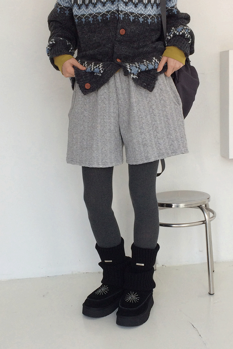 모퍼 누빔 폭닥 하프팬츠